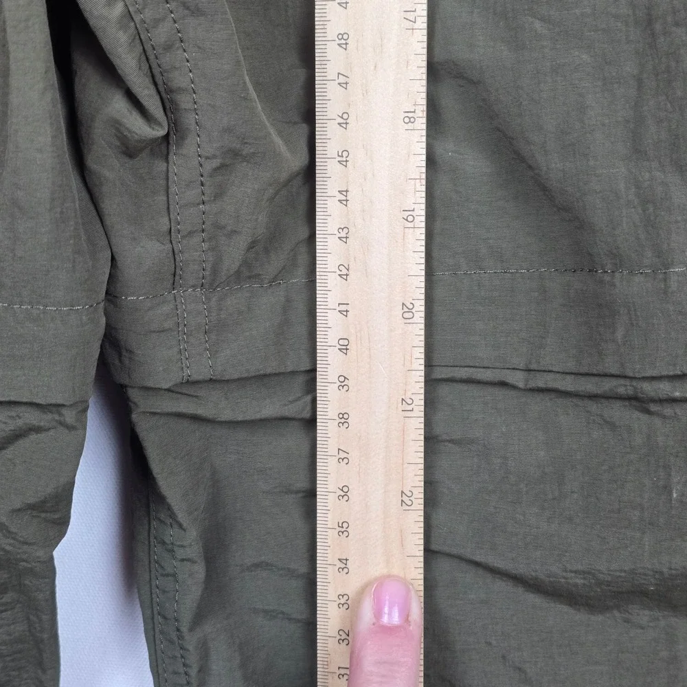 Mens Olive Green Convertible Zip Off Cargo Hiking Pants Packable Pocket NEW